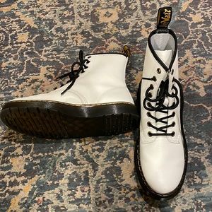 Doc Martens- White. Worn once. My ex gave them to me so they gotta go lol